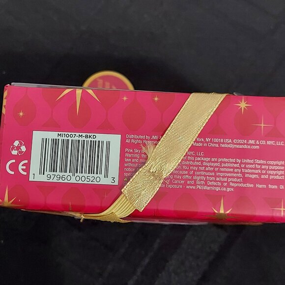 NIB PINK SKY BLACK/WHITE "K" Jeweled Compact Mirror Standard & 2x Magnification - Picture 3 of 3